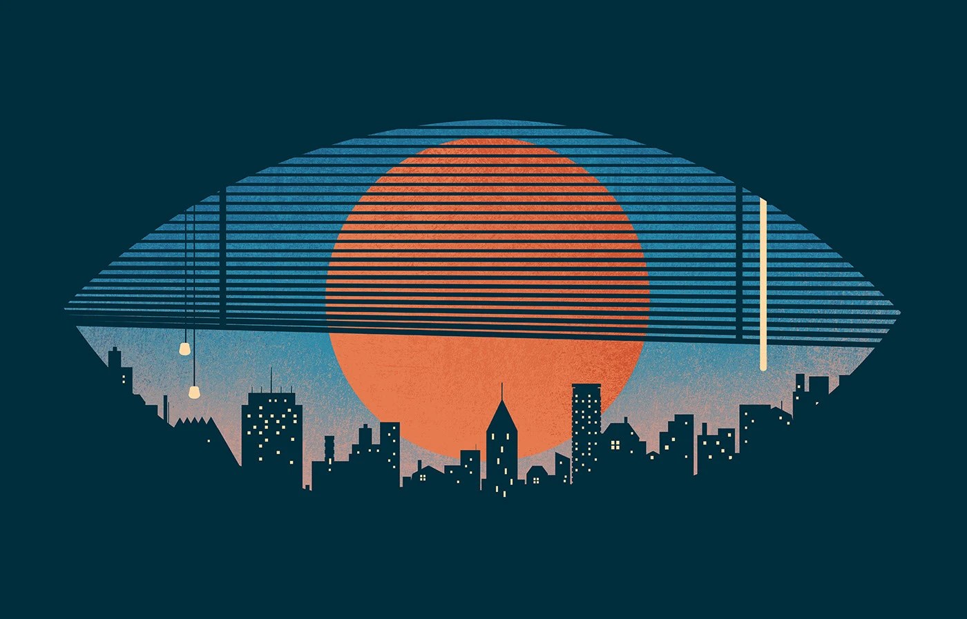 Cartel de vector de rascacielos de ilustración de espacio negativo