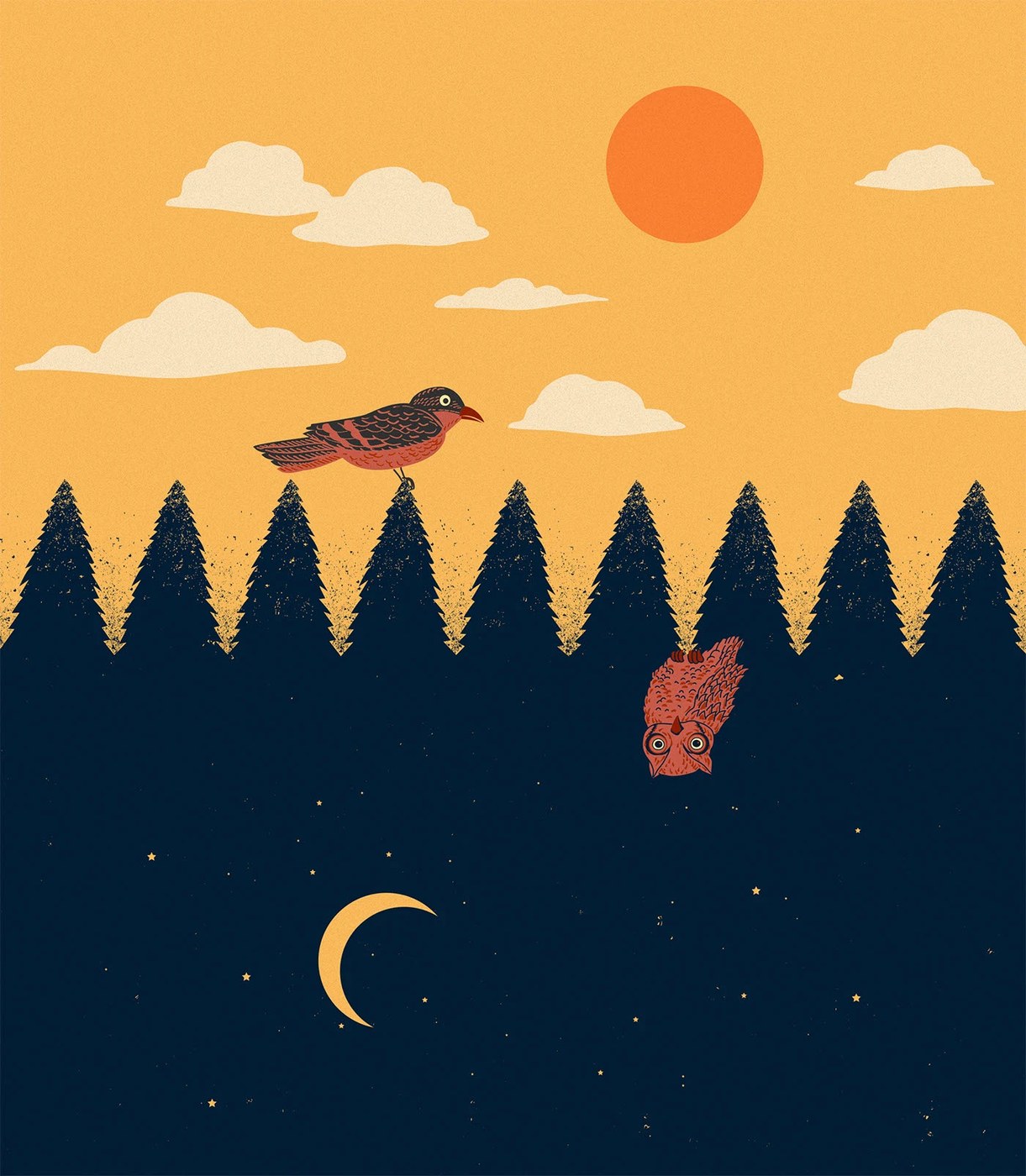 Gráfico de vector de árbol de Navidad de ilustración de espacio negativo