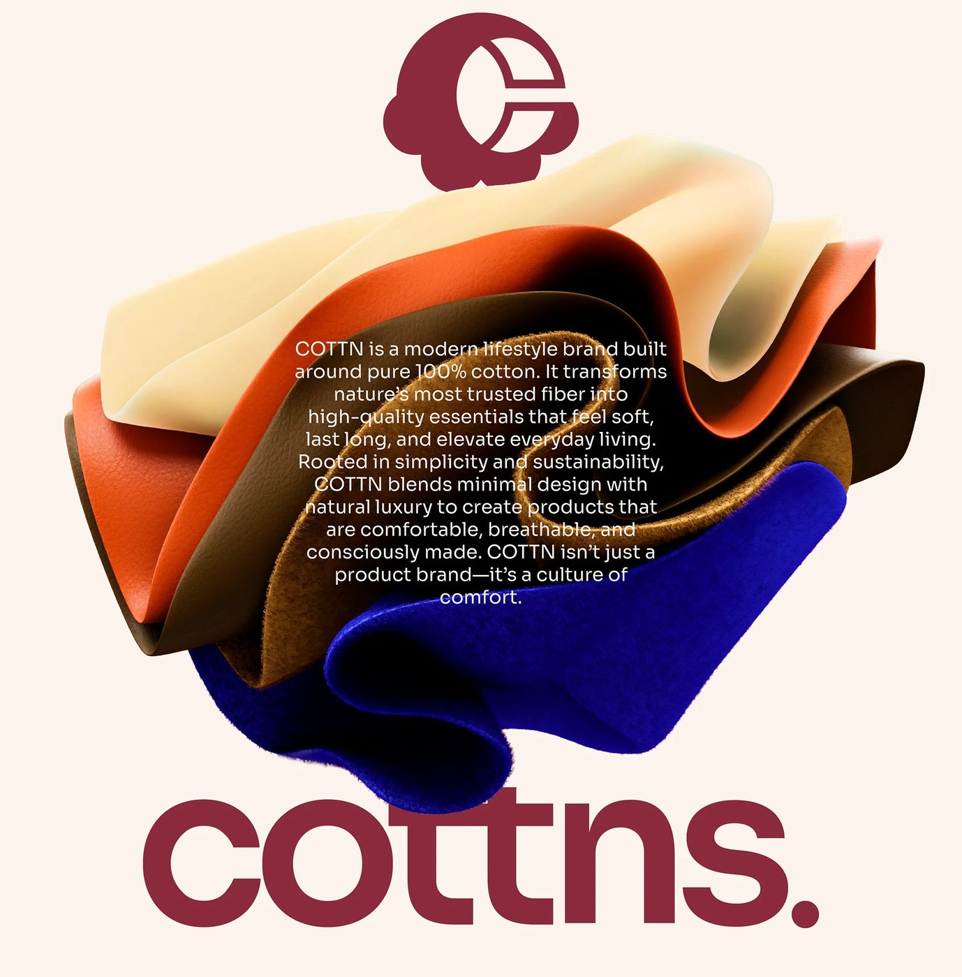 Cottn Visual Identity detail view — brand identity design by Joshua Oladele