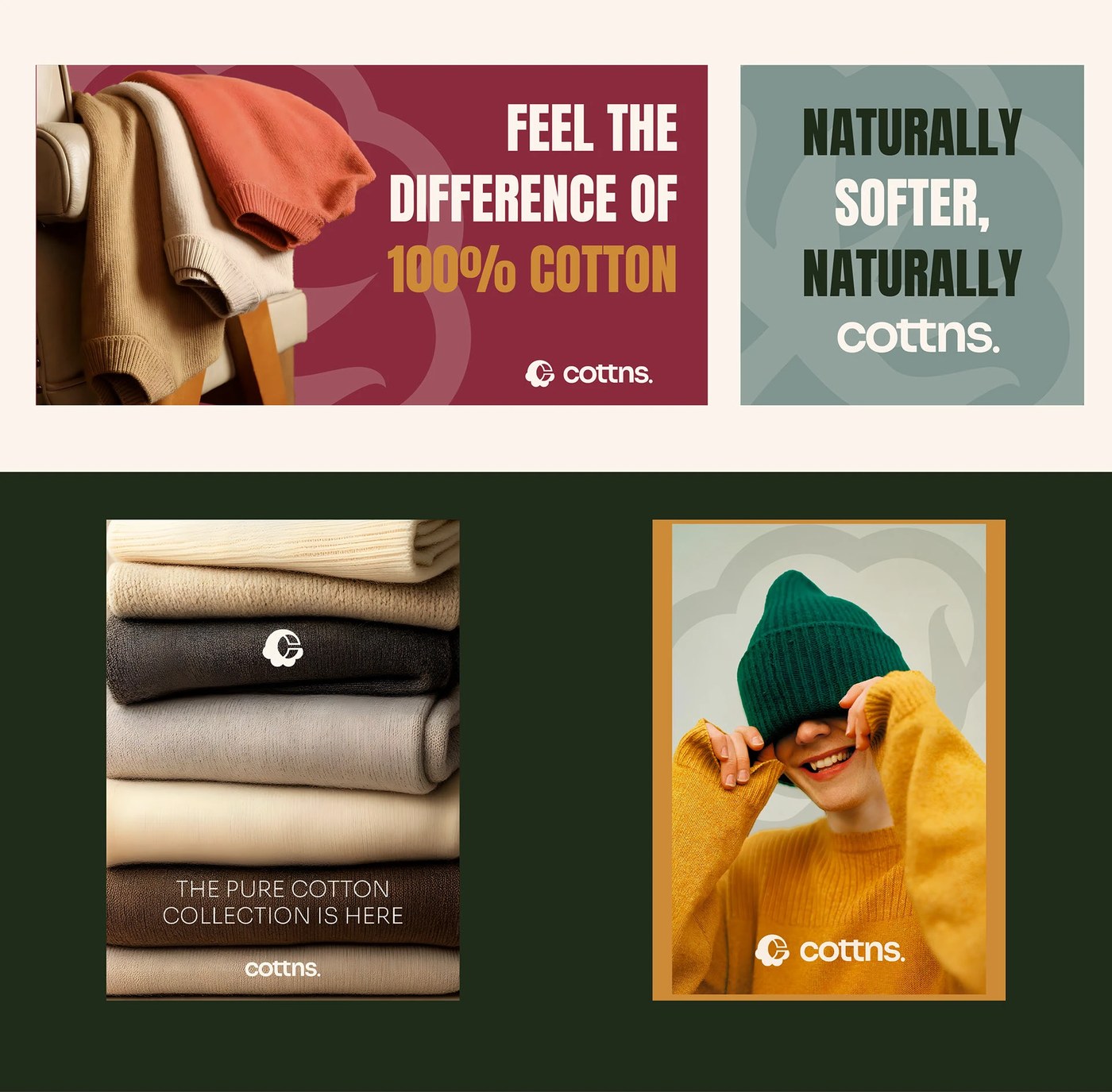 Cottn Visual Identity context shot — brand identity design by Joshua Oladele