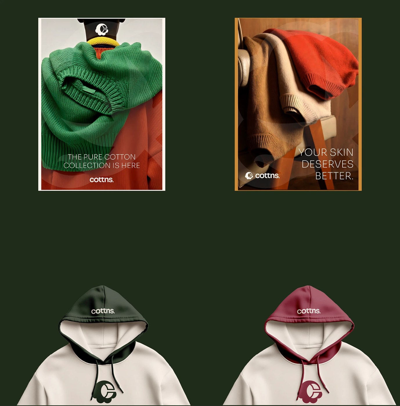 Cottn Visual Identity closing detail — brand identity design by Joshua Oladele