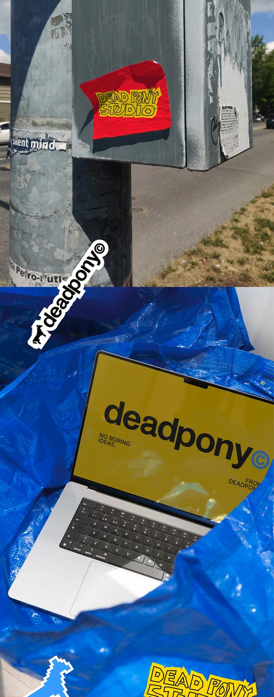 Deadpony Studio brand identity design merch application by Anna Matevosian