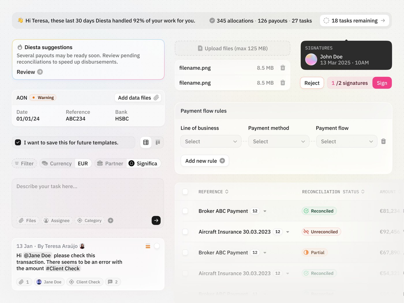 diesta streamlining insurance payments significa.co ui component library