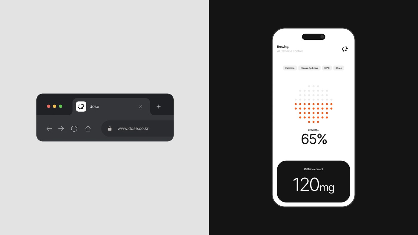dose mobile application brewing interface and web platform ui/ux design