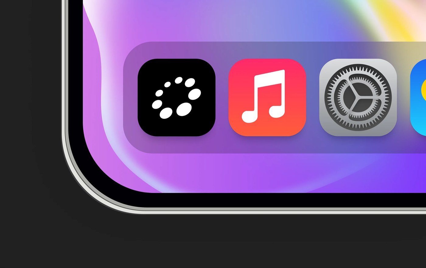 dose mobile application icon docked on iOS interface ui/ux design