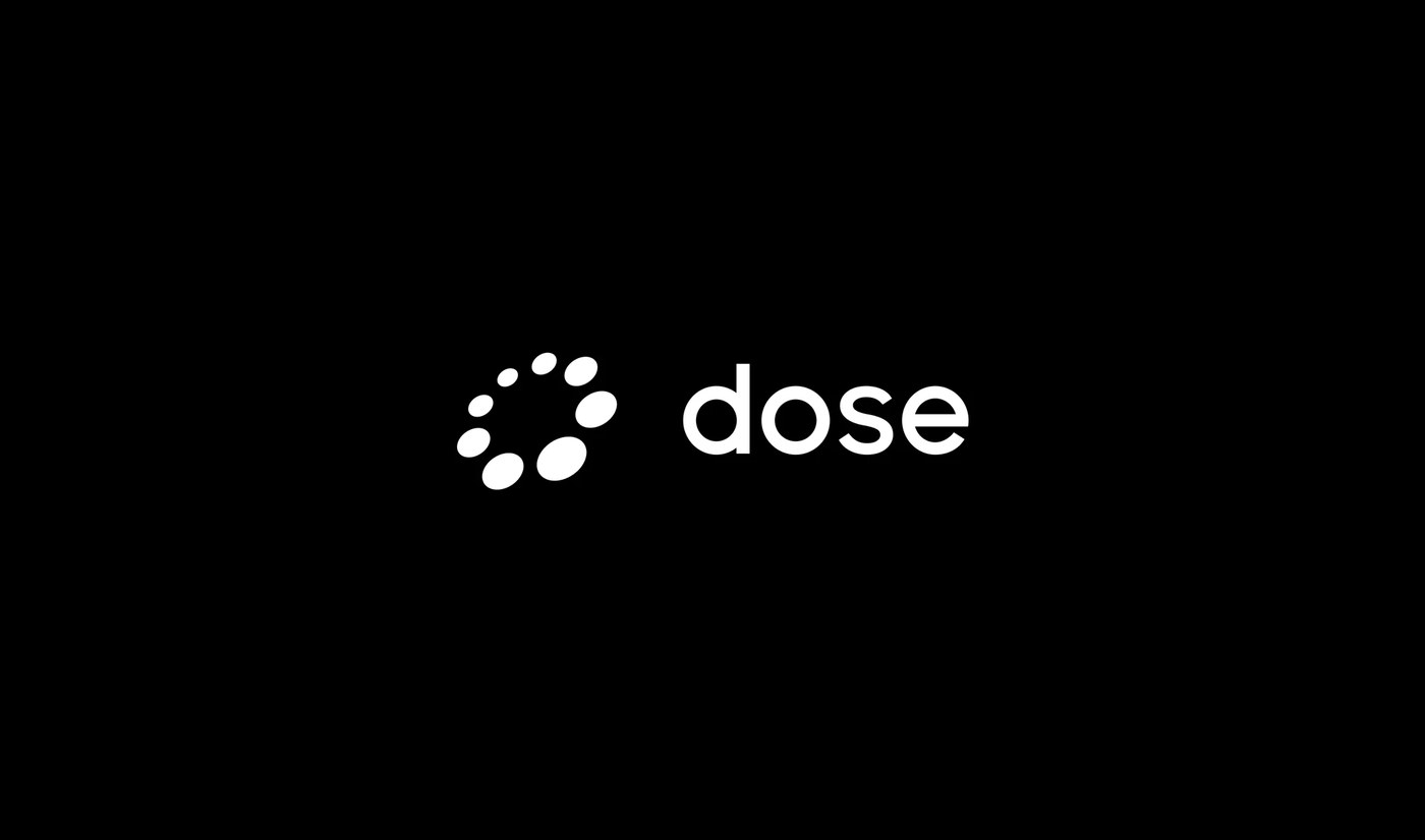 dose typographic branding and minimalist product presentation ui/ux design