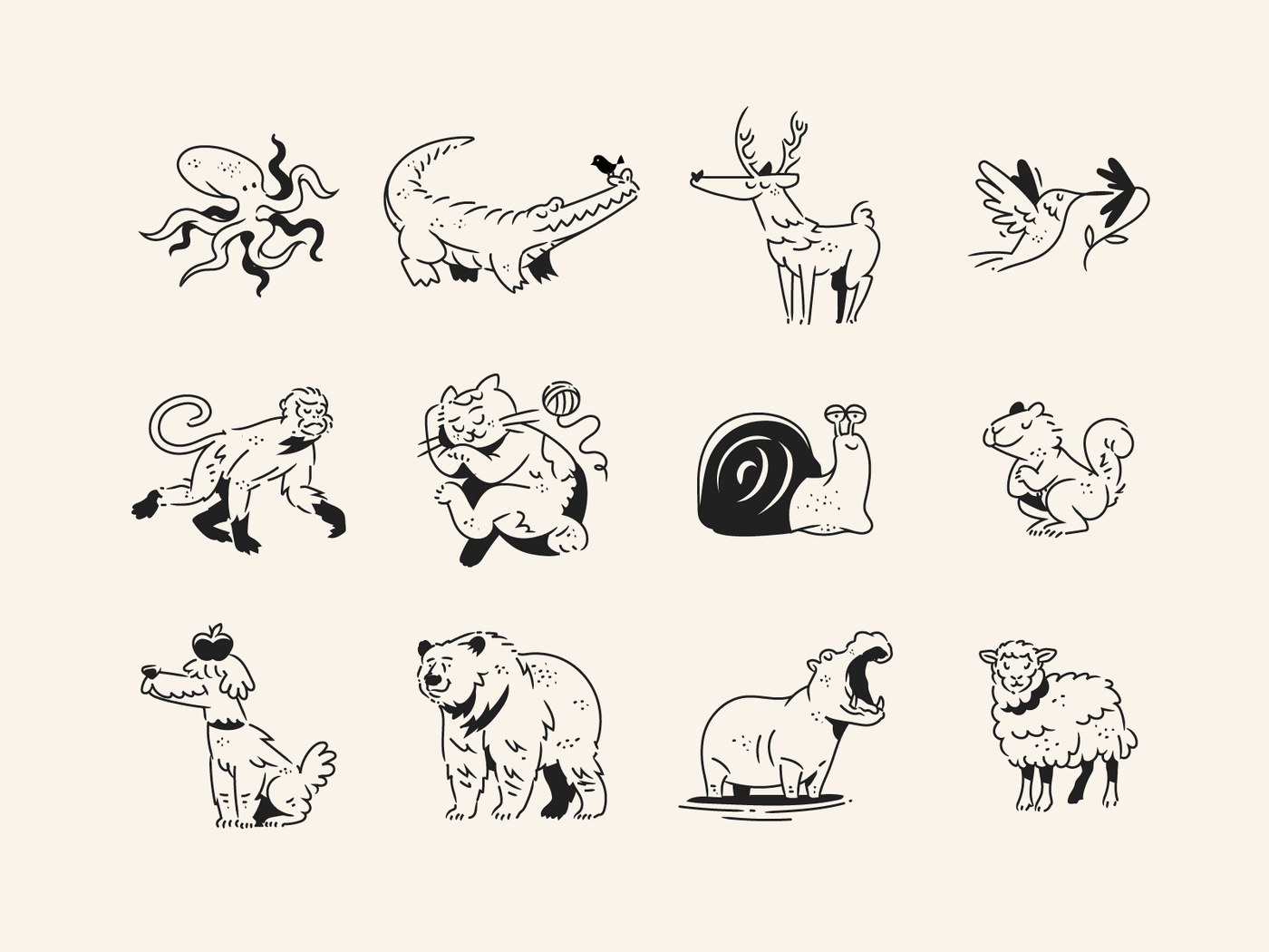 Drawink Animals Illustrations Getillustrations: Line Art