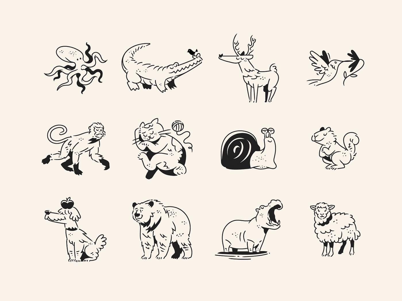 Drawink Animals Illustrations Getillustrations: Line Art
