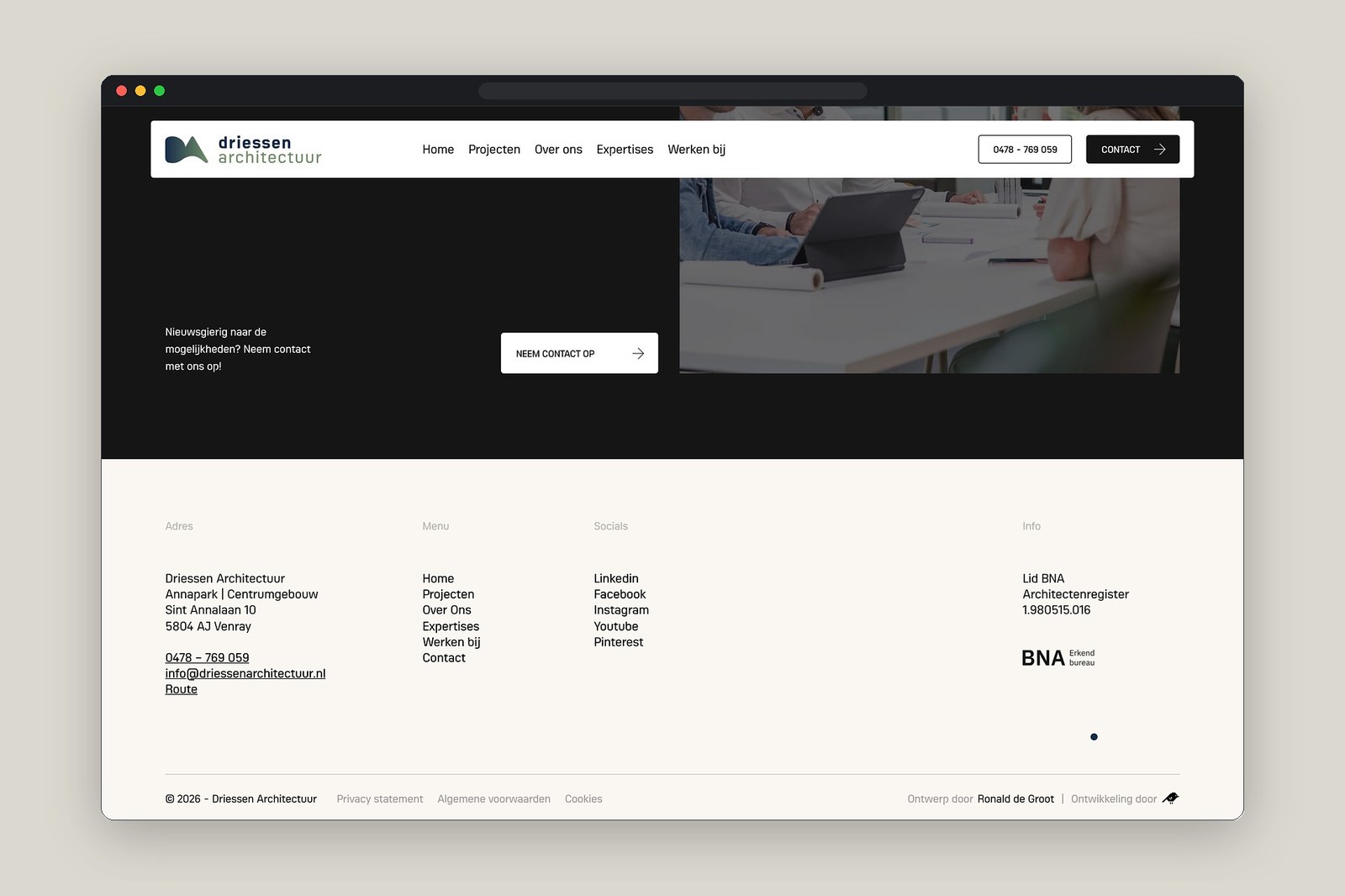 Driessen Architectuur on Minimal Gallery website showcase and case study layout screenshot — web design by Minimal Gallery
