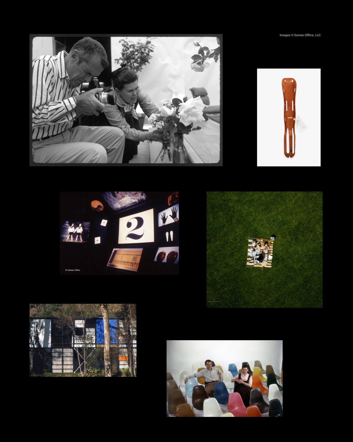 Eames Institute brand identity poster and editorial typography by Manual