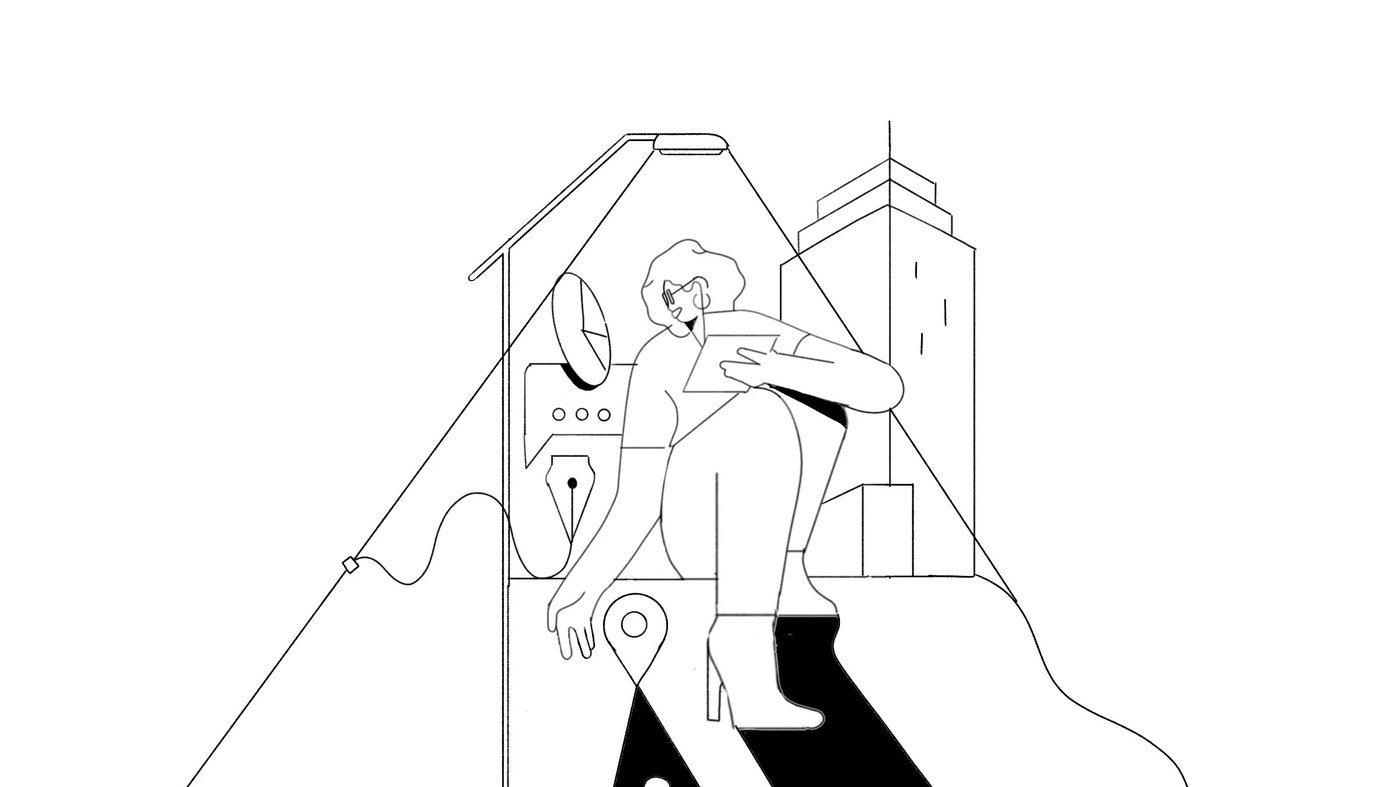 Maqueta de estrategia de ilustración editorial