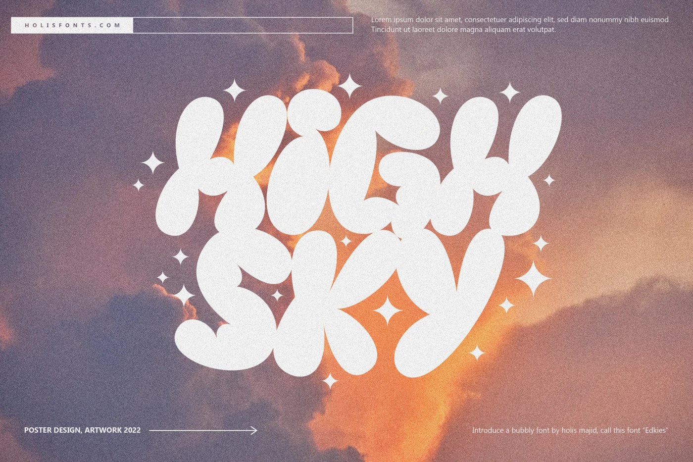 Edkies bubble display font 3D style — drop offset letterforms by Pixel Surplus