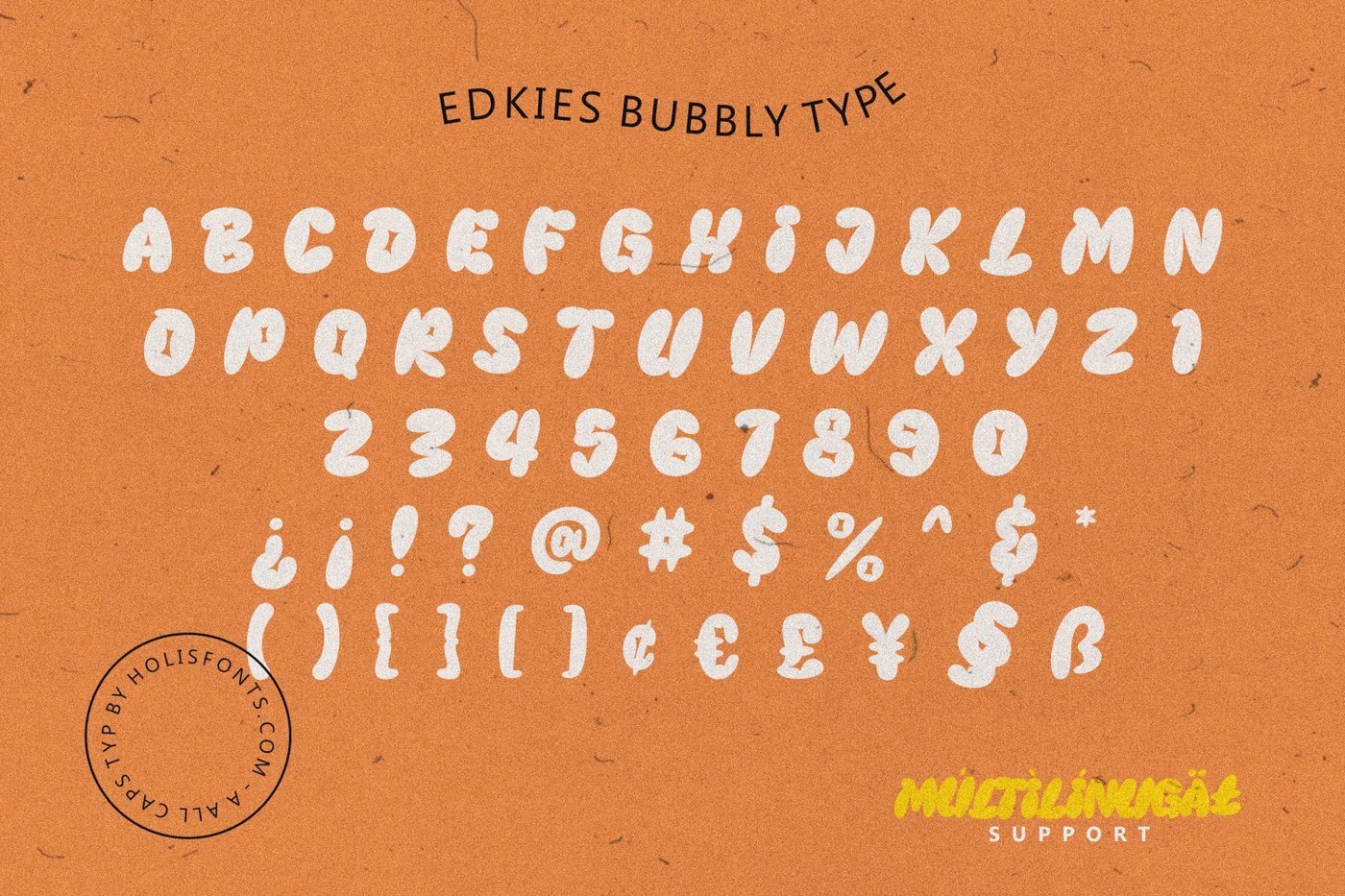 Edkies bubble display font closing — multilingual support by Pixel Surplus