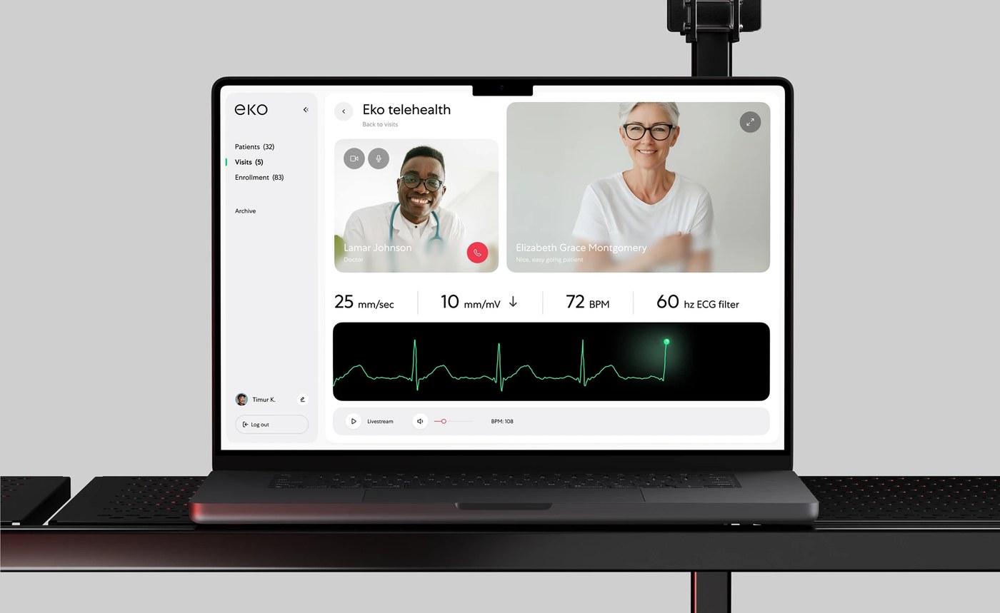 Eko Health digital stethoscope hardware and mobile sync — ui/ux design by Humbleteam