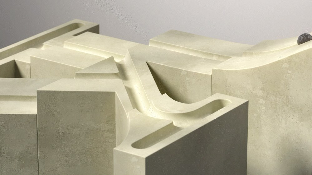 3D motion design Cinema 4D Redshift Andrew Moskvin abstract layout with tactile stone texture