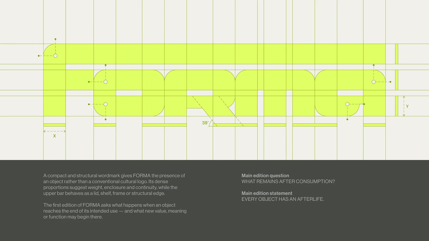 Modular geometric wordmark grid blueprint — branding design by Luciano Quintana