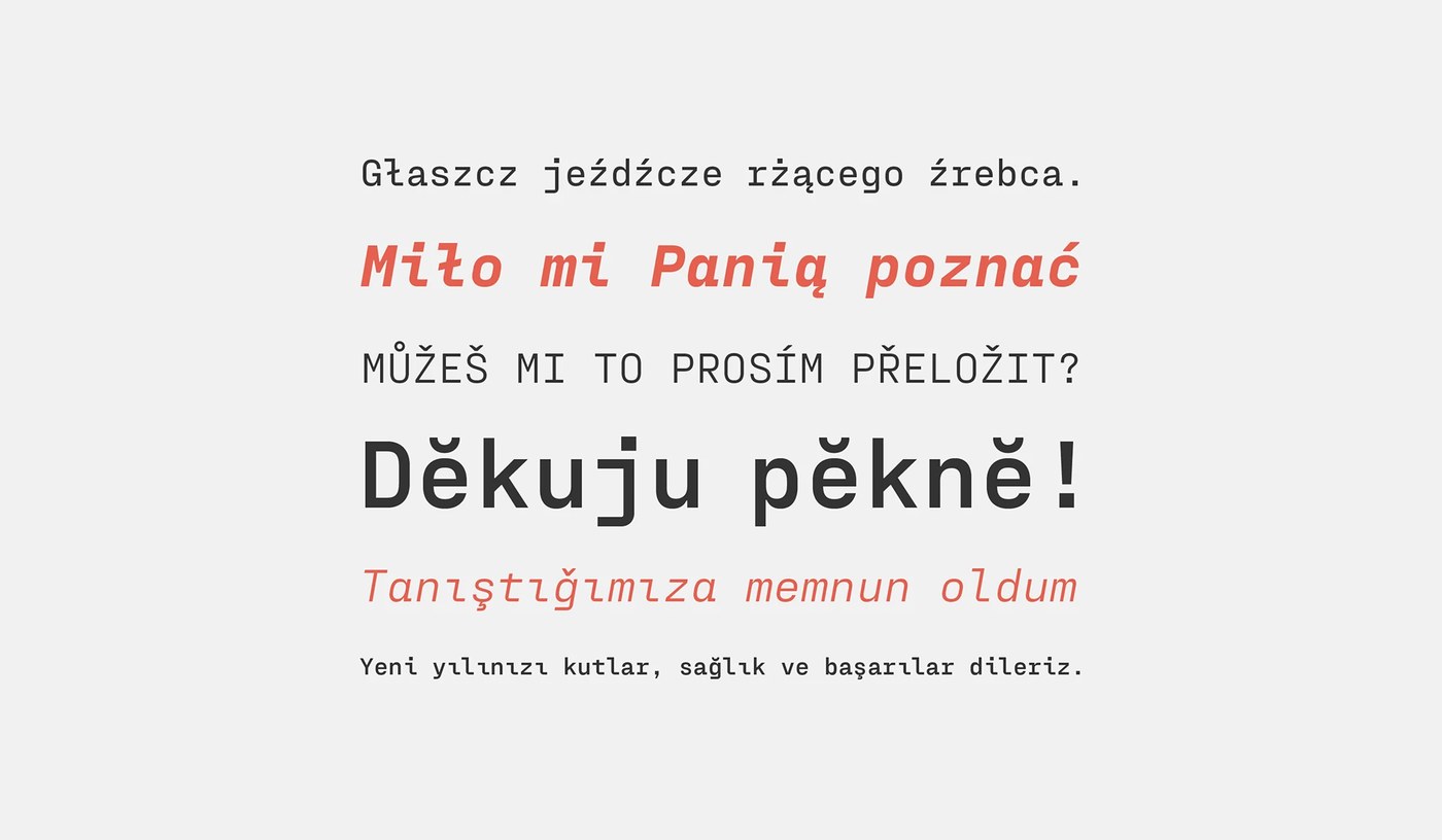 Multilingual typography test layout showing diacritics and accents for over 200 Latin languages