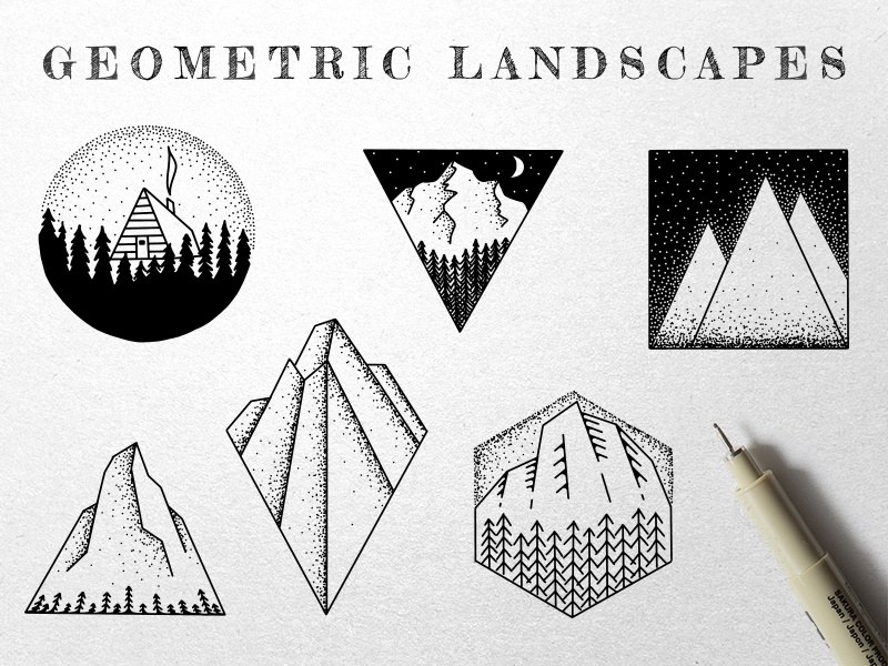 Geometric Landscape Illustration Adrian Pelletier: Vector Grids