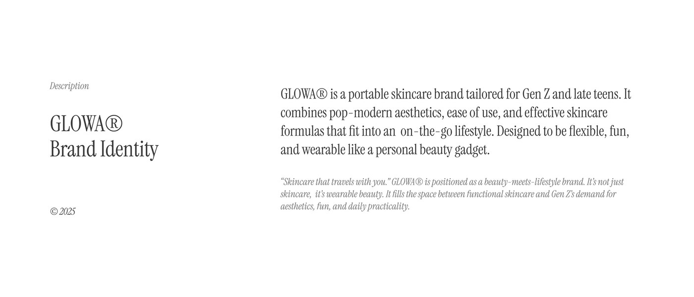 GLOWA® Skincare Branding & hero shot — packaging design by Creavora ®