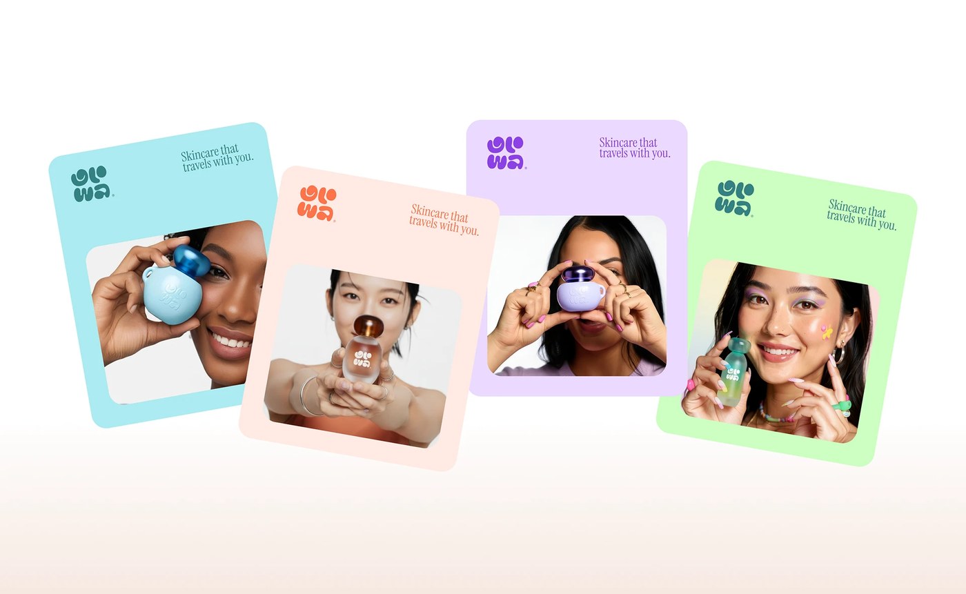 GLOWA® Skincare Branding & application detail — packaging design by Creavora ®
