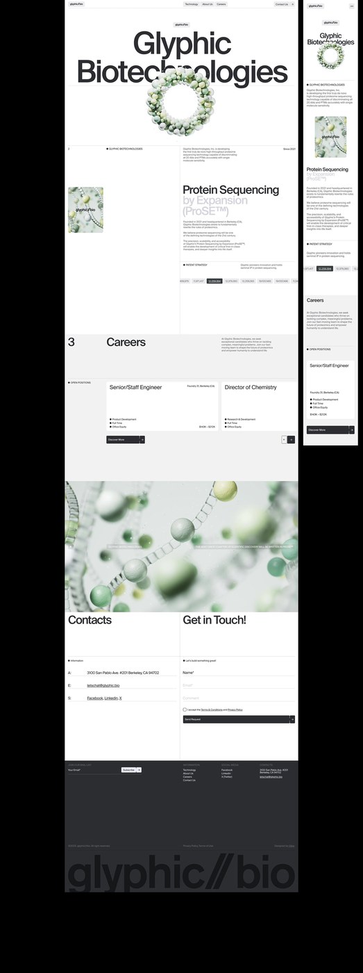 Abstract 3D molecular protein structures and dark proteome visualization in web design by Obys Agency