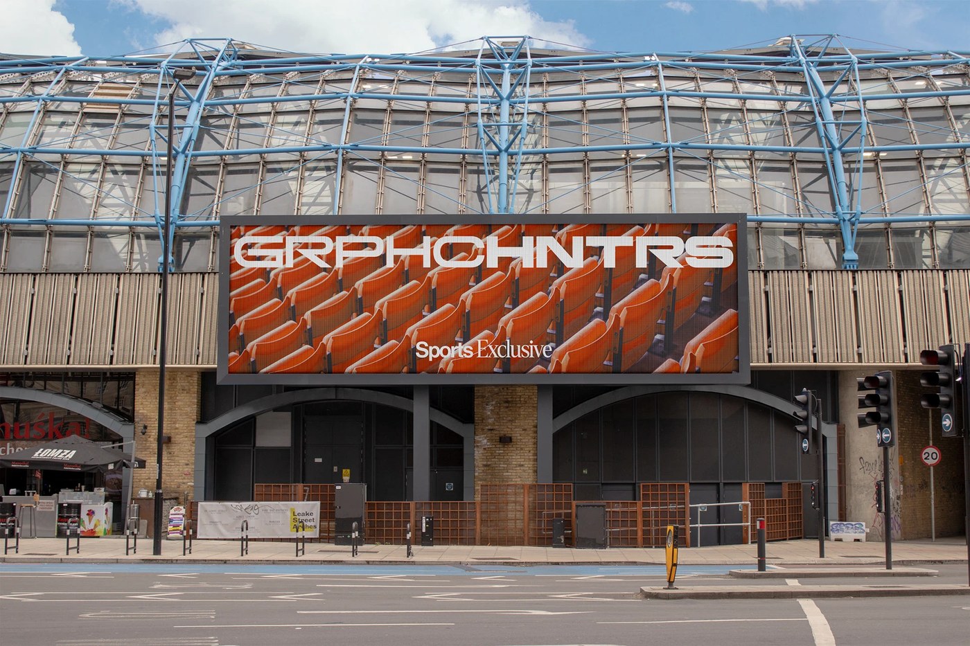 Maqueta de cartel arquitectónico de marca de diseño deportivo de identidad de club deportivo de cazador gráfico
