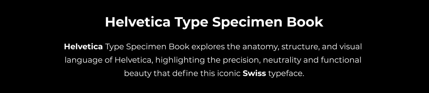 Typography Design: Helvetica Type Specimen Book by Nehir Köse