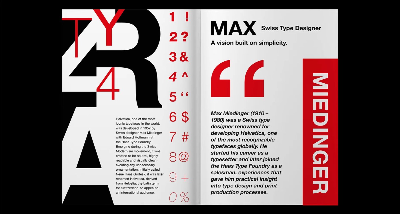 Typography Design: Helvetica Type Specimen Book by Nehir Köse