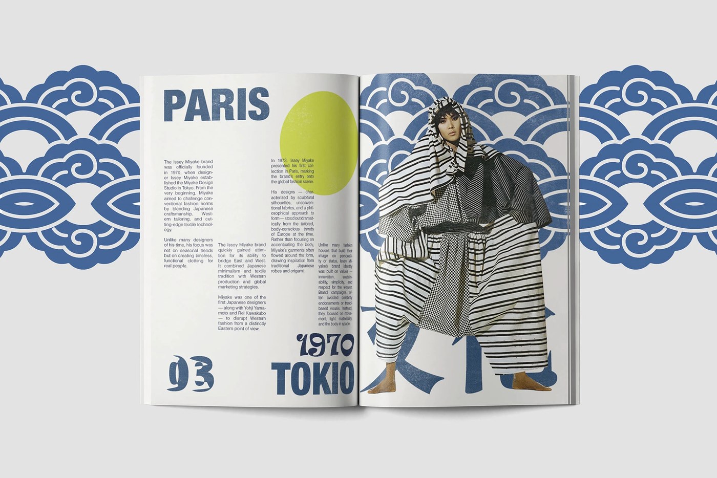 issey miyake magazine gunay hasanova page spreads with fashion brand photography.