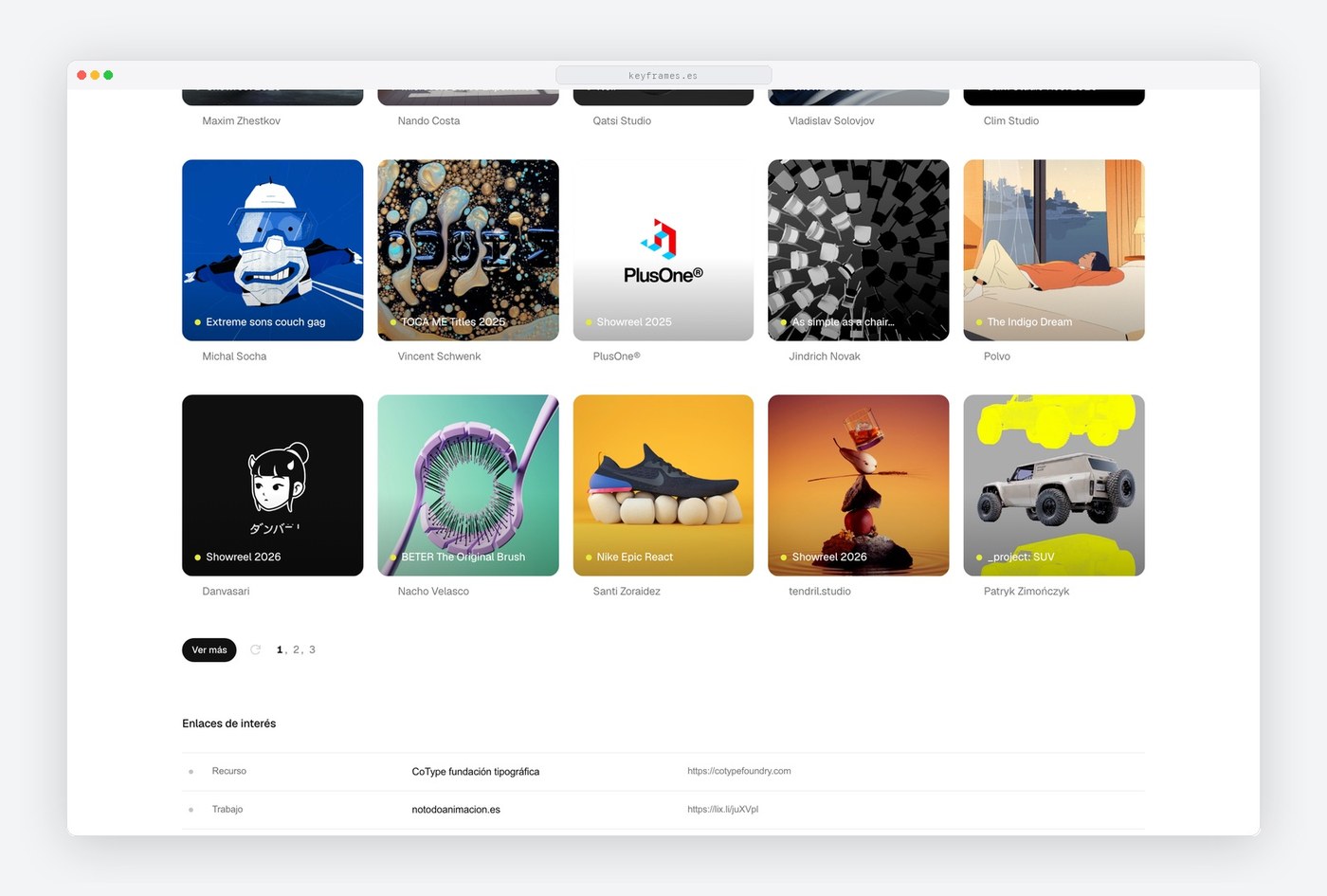 Curated industry resources and directory links section in web design