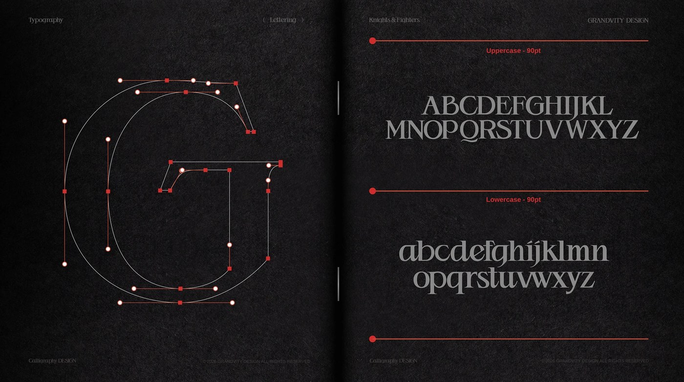 Knights & Fighters typography hardcover editorial book design by Noodle Wang