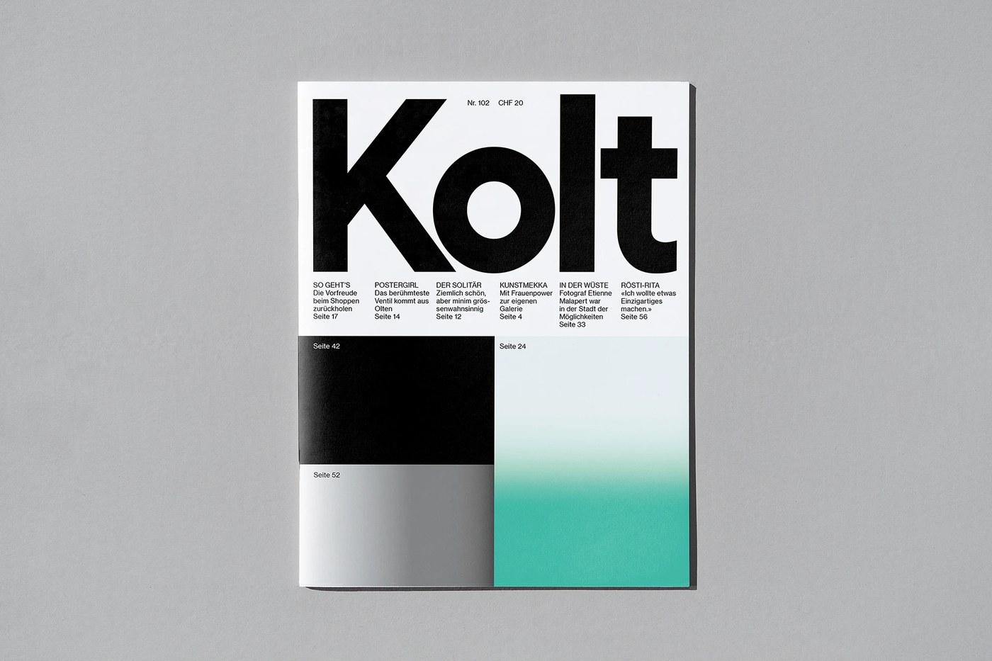 Kolt Magazine Issue 102 cover editorial design by Alice Poma and Studio Feixen