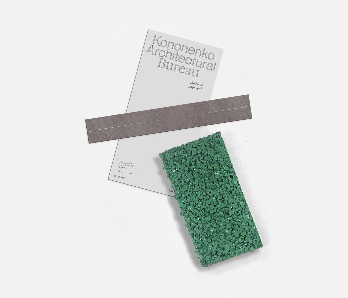Monochrome web design index page with structured content columns for Kononenko Bureau