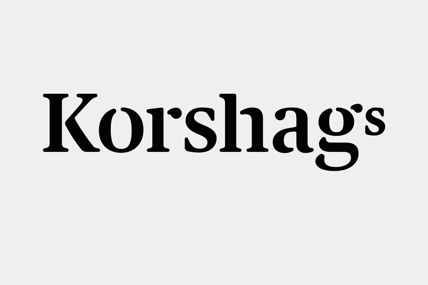 Korshags serif logotype detail in packaging design by Kurppa Hosk