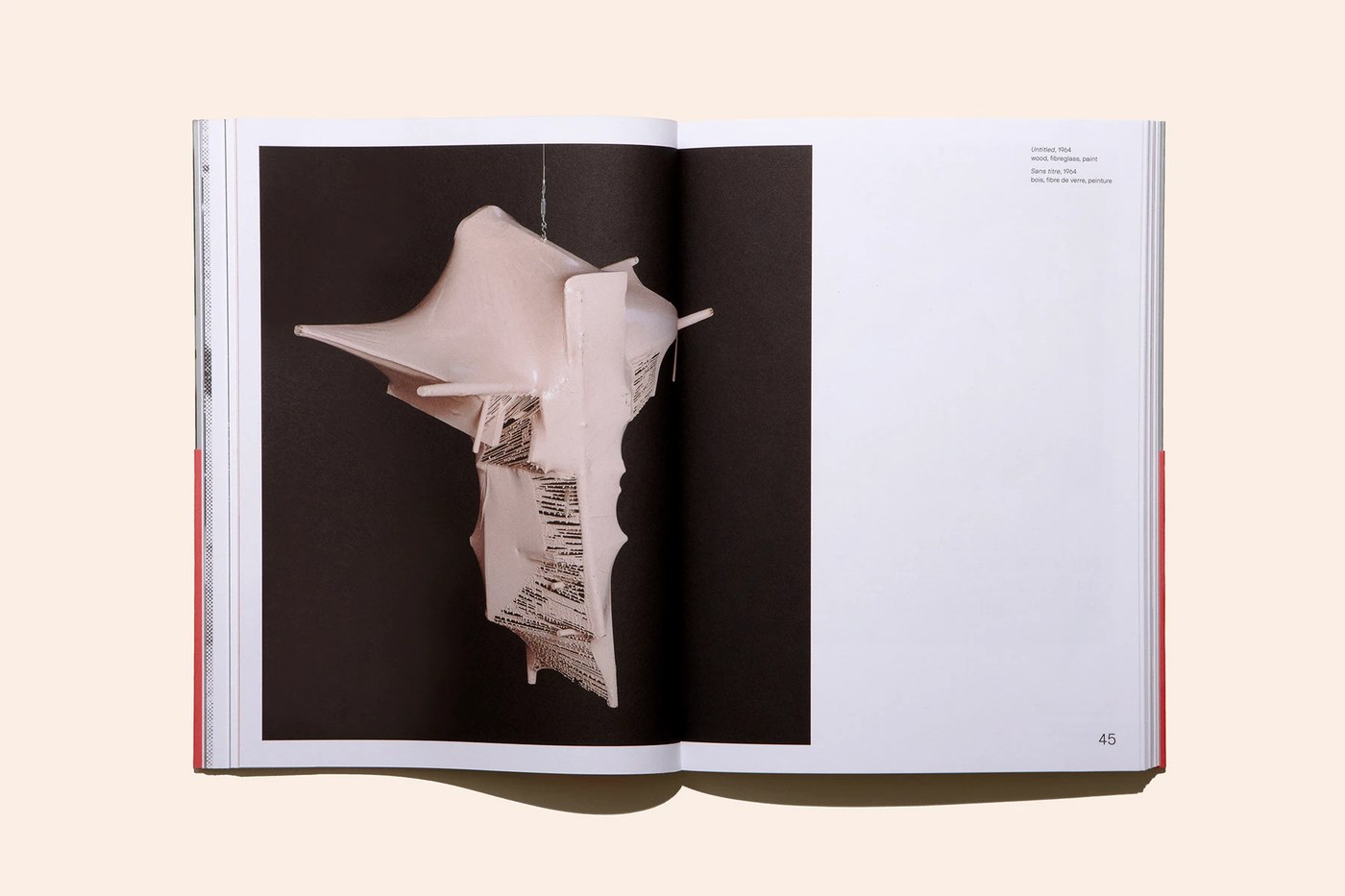 Catalogue documentation spread presenting archival fiberglass sculpture in editorial design by Underline Studio