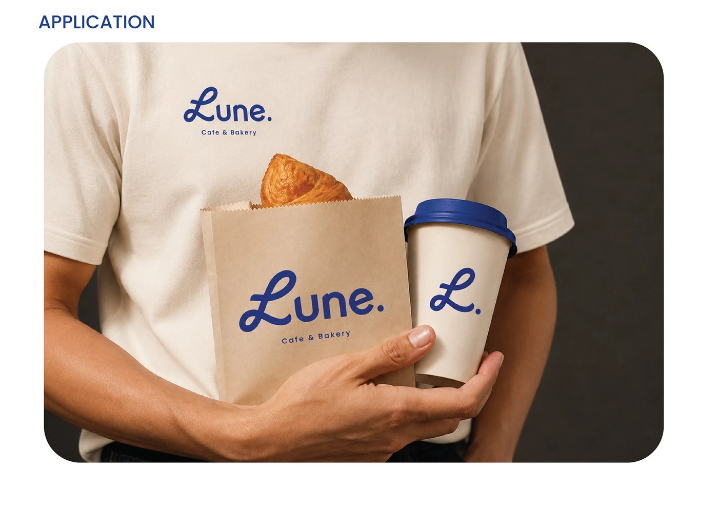 Lune Cafe and Bakery brand identity design pastry packaging and retail details by Ashida Hydrose