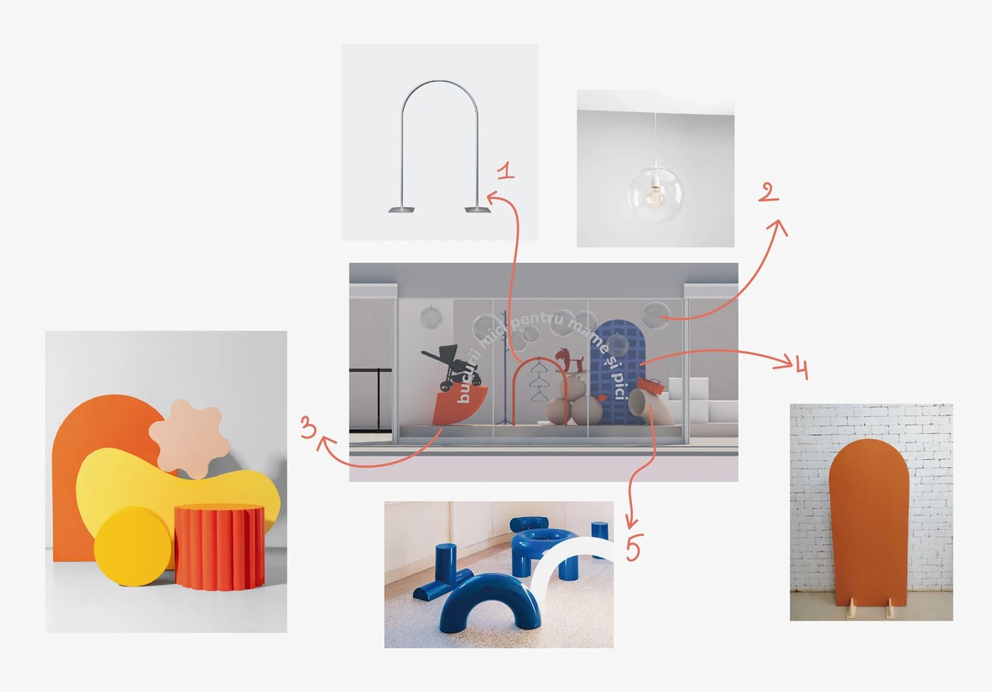 Mamico kids store branding — isometric 3D room cutaways on deep navy field showing childhood-stage zoning by TRUE AGENCY
