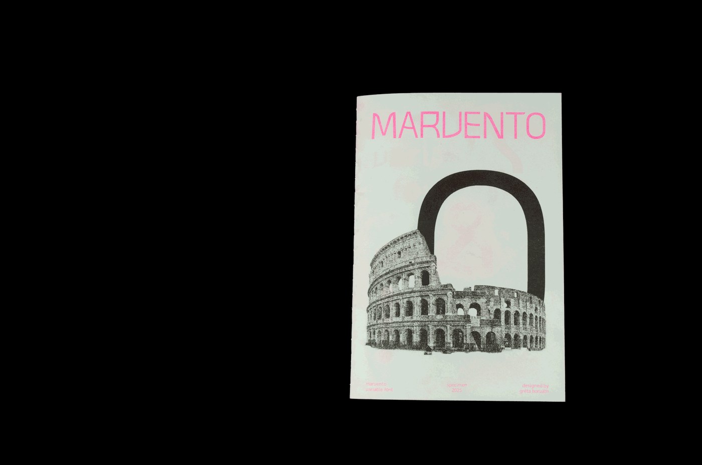 Animated font weight variation of variable typeface specimen risograph print design