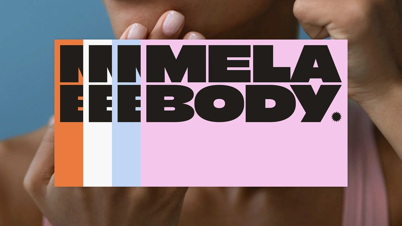 Diseño de empaque para el cuidado del cuerpo con bloques de colores de marca saludables y diseño llamativo
