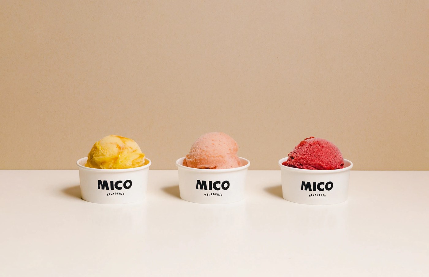 MICO HELADERÍA detail view — brand identity design by Mingo Estudio