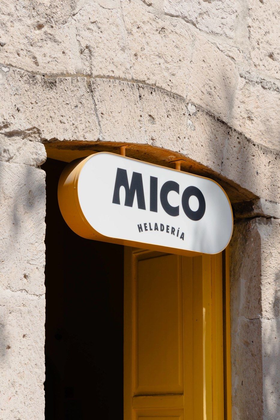 MICO HELADERÍA composition detail — brand identity design by Mingo Estudio