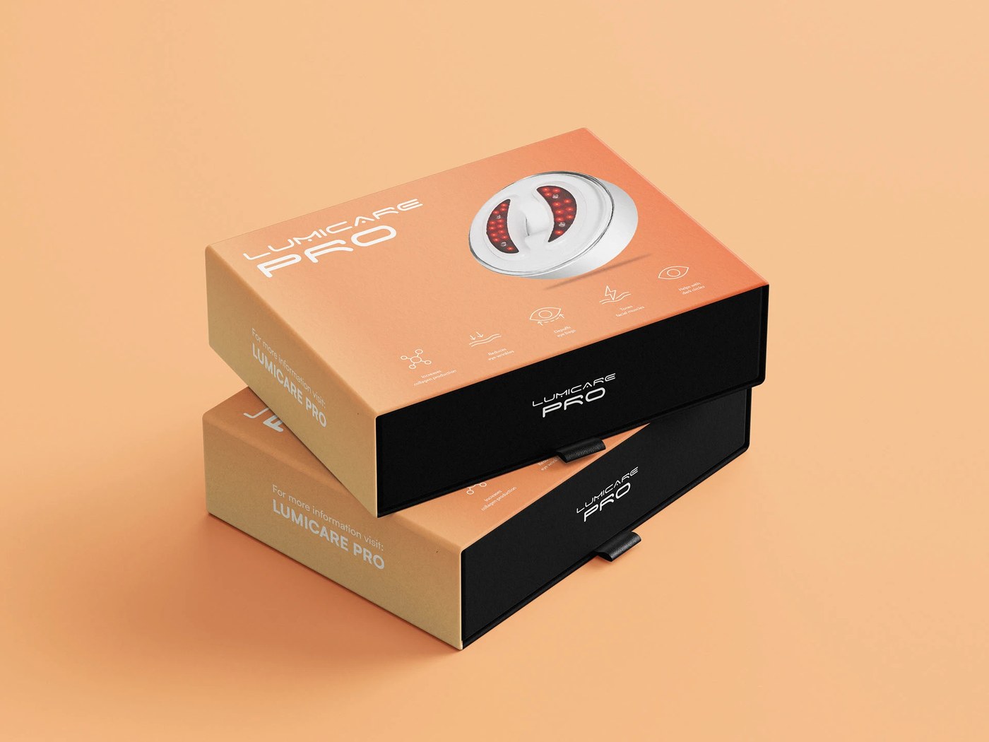 minimal product box packaging design layout showing front panel