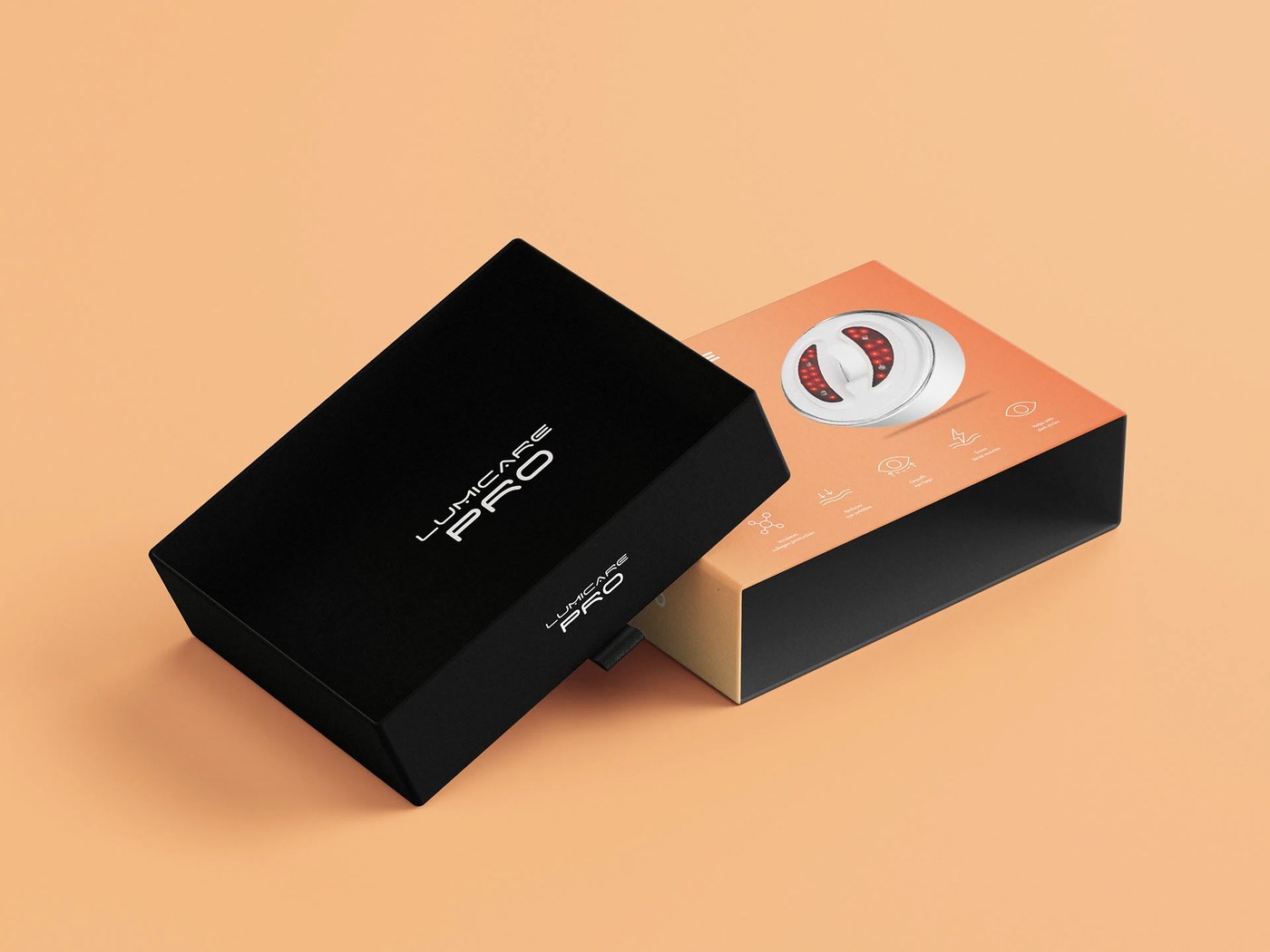 minimal product box packaging design layout with clean typography details