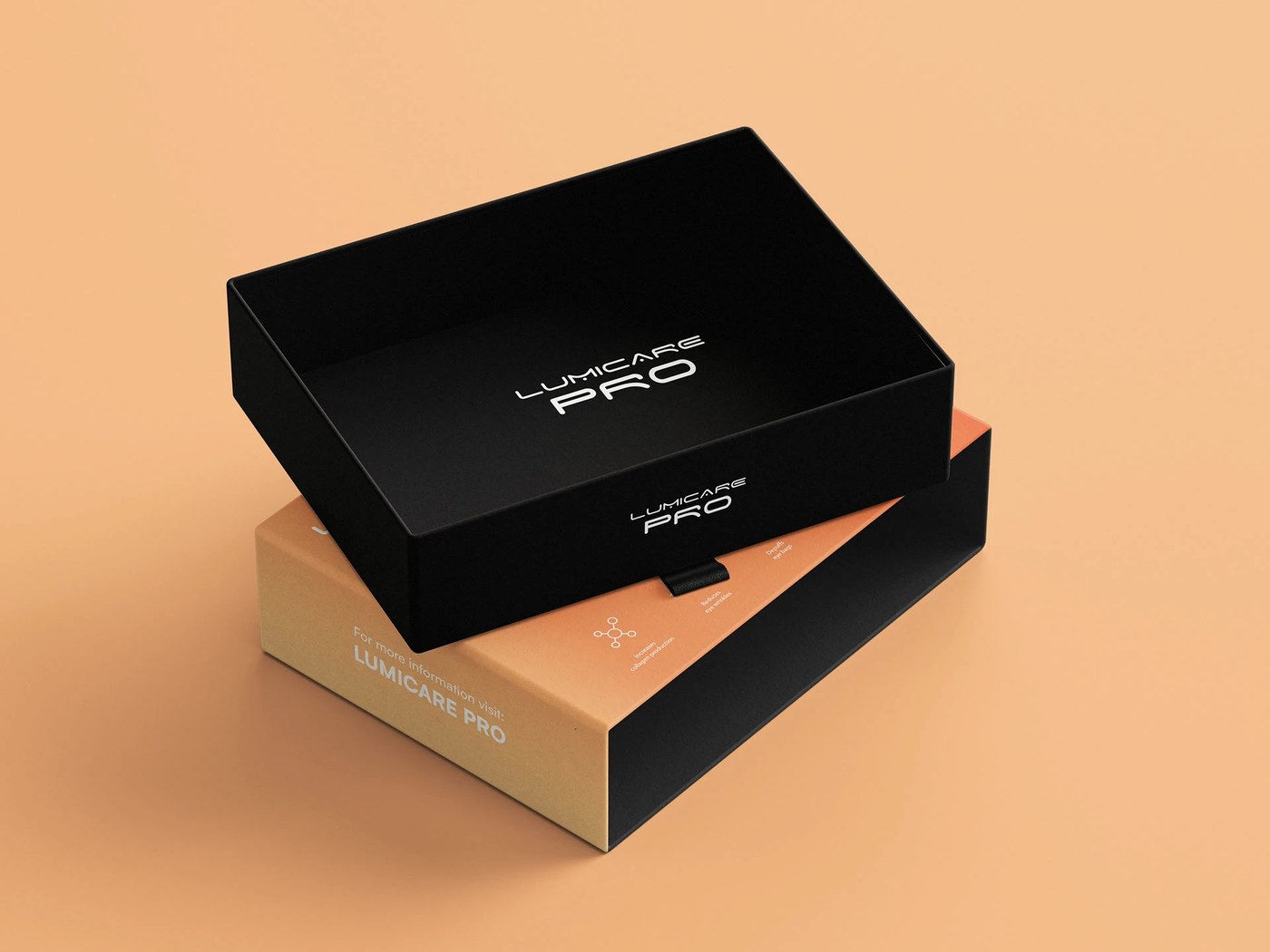 minimal product box packaging design layout close up of corners