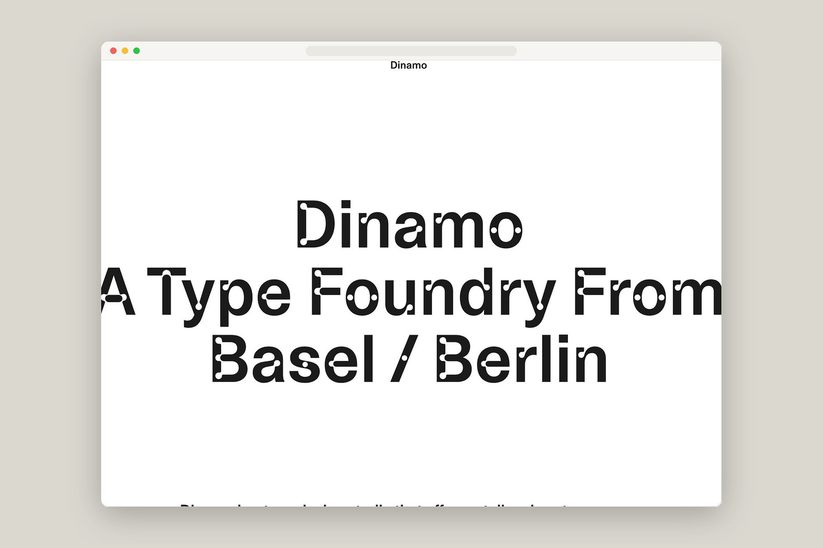 Museum Department website interface layout and typography section screenshot — web design by Museum Department