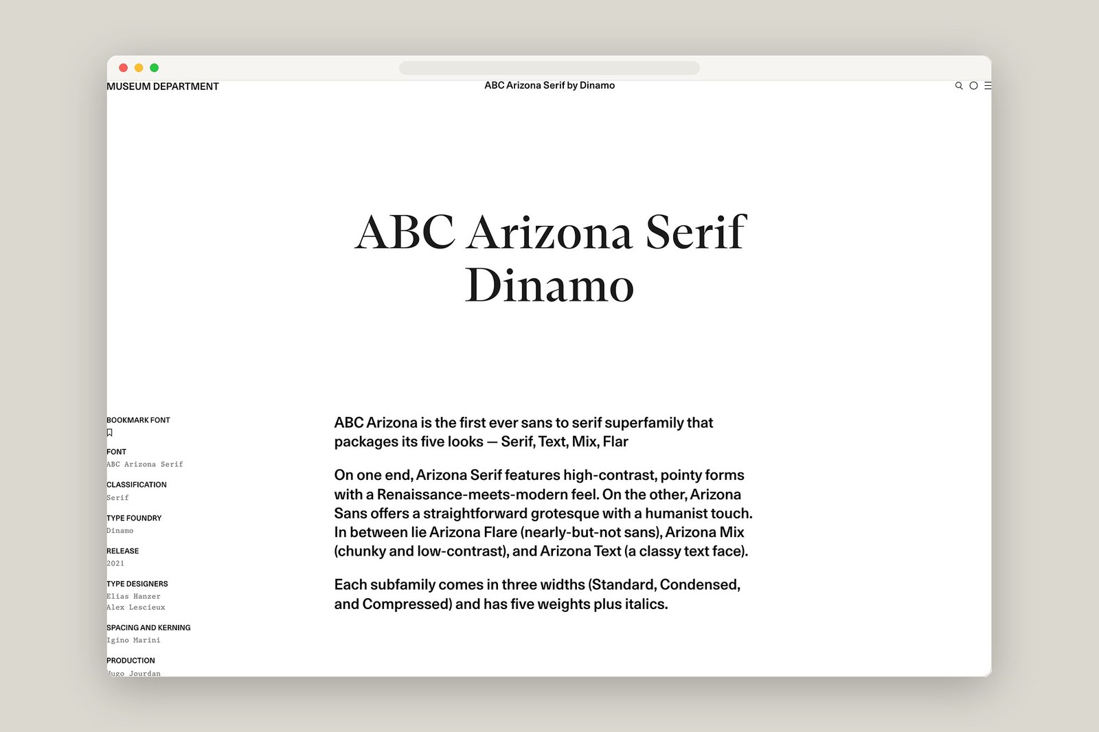 Museum Department interactive grid and visual system screenshot — web design by Museum Department