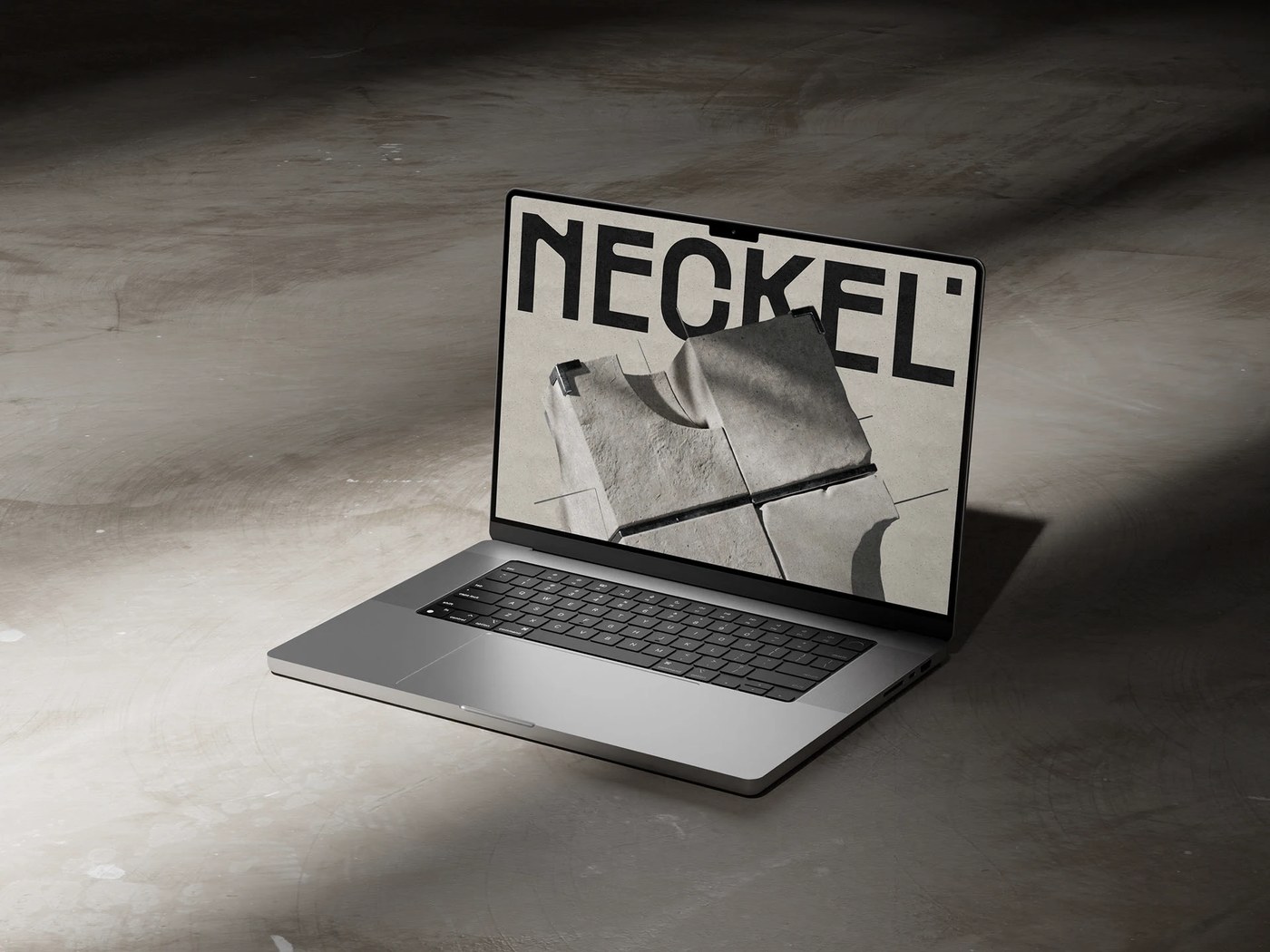 Neckel Studio brutalist visual identity stationery design by Monga Design