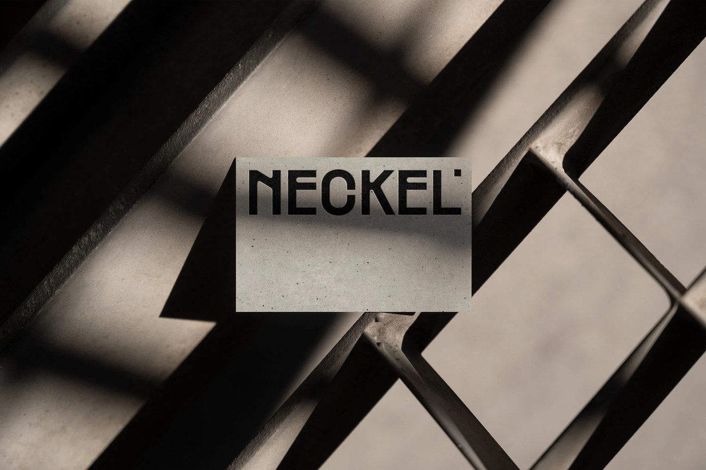 Neckel Studio brutalist visual identity business cards by Monga Design