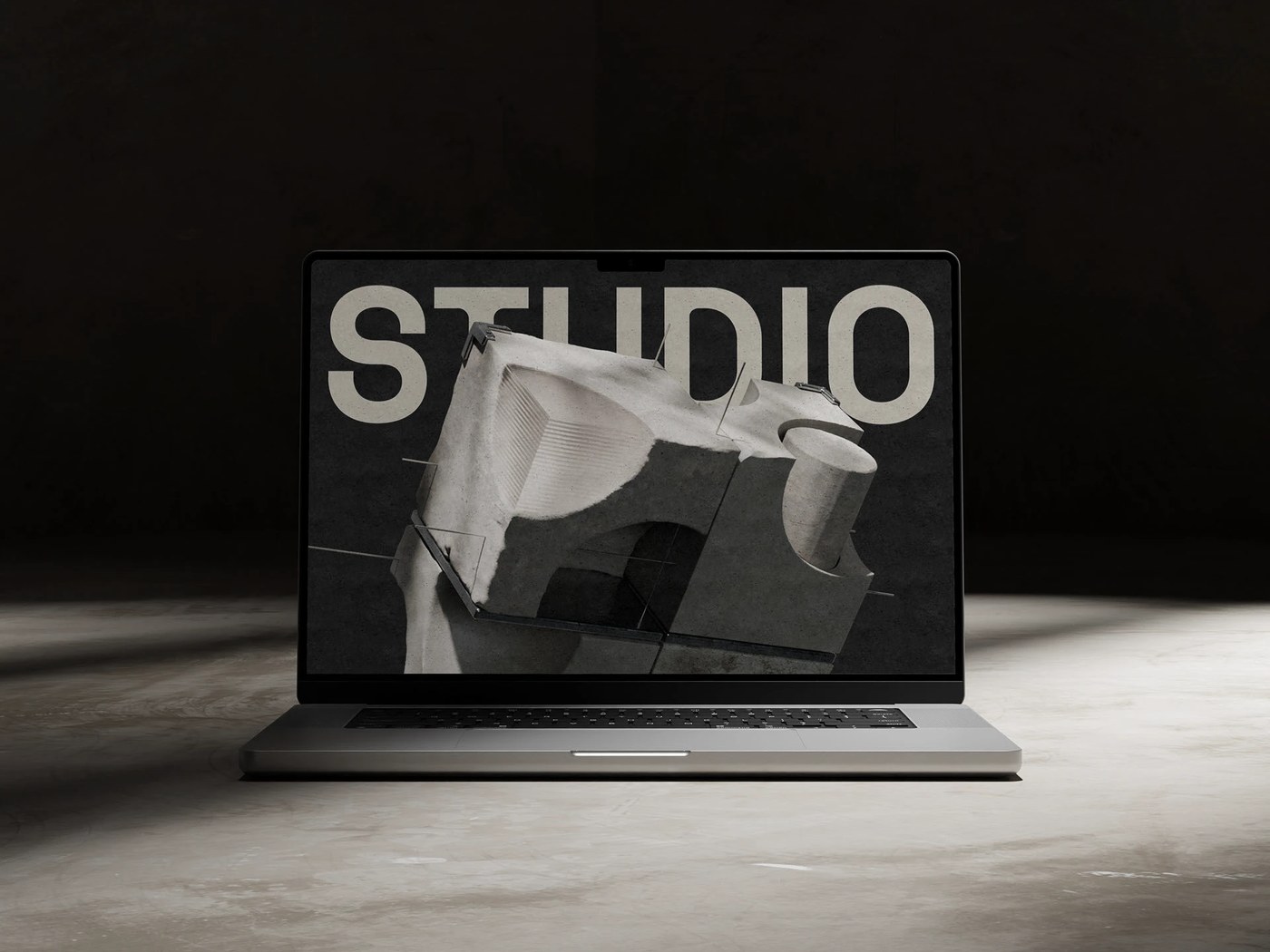 Neckel Studio brutalist visual identity digital screens by Monga Design