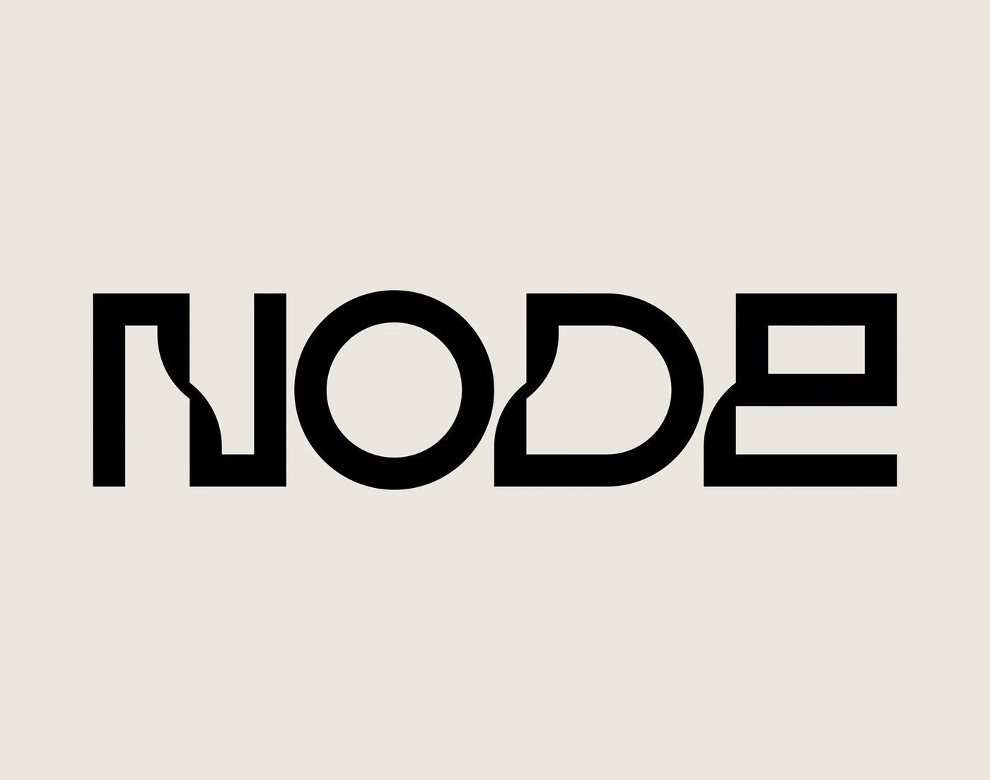 Bold modular brand identity logotype for Node by Brand Brothers